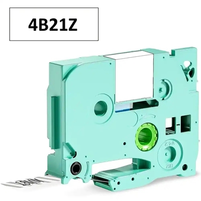 AIMO 4B21Z Beyaz Üzerine Siyah Etiket Şeridi 18mm