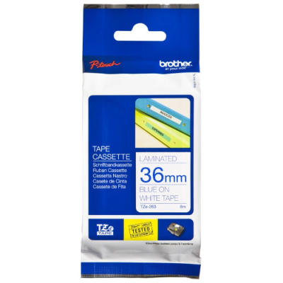 Brother TZe-263 Blue/White (36mm) Laminated Label