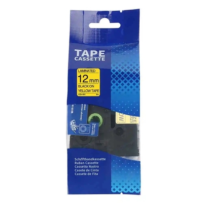 AIMO AZe-631 Sarı Üzerine Siyah Etiket Şeridi 12mm