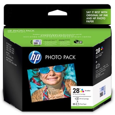 HP Q8893AA (28) Renkli Orjinal Kartuş + 25 Fot