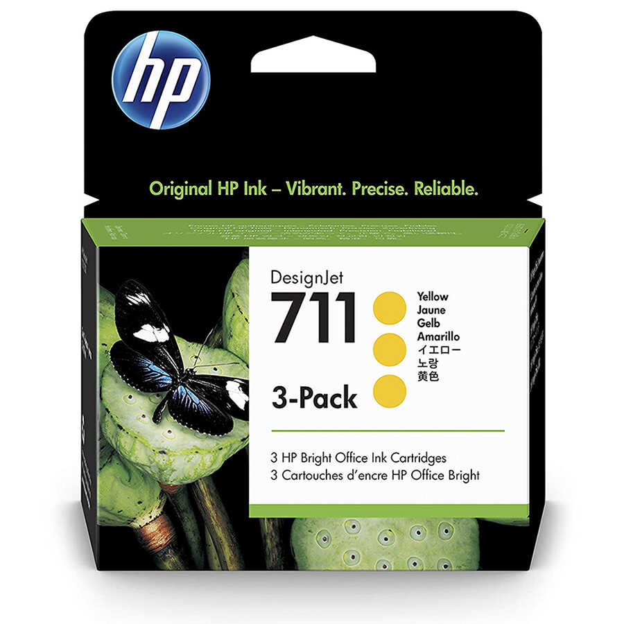 HP CZ136A (711) Gelbe Original-Patrone, 3er-Pack - Neu.