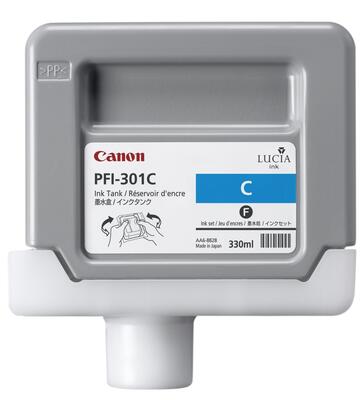 Canon PFI-301C (1487B001) Cyan Original Cartridge 330 ml. - iPF8000 / iPF8100