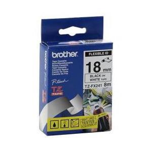 Brother TZFX241 (TZe-FX241) 18MM Black Flexible Laminated Label on White