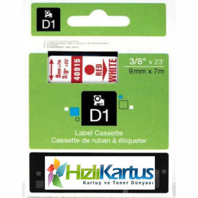Dymo D1 40915 Beyaz Üzerine Kırmızı Muadil Etiket