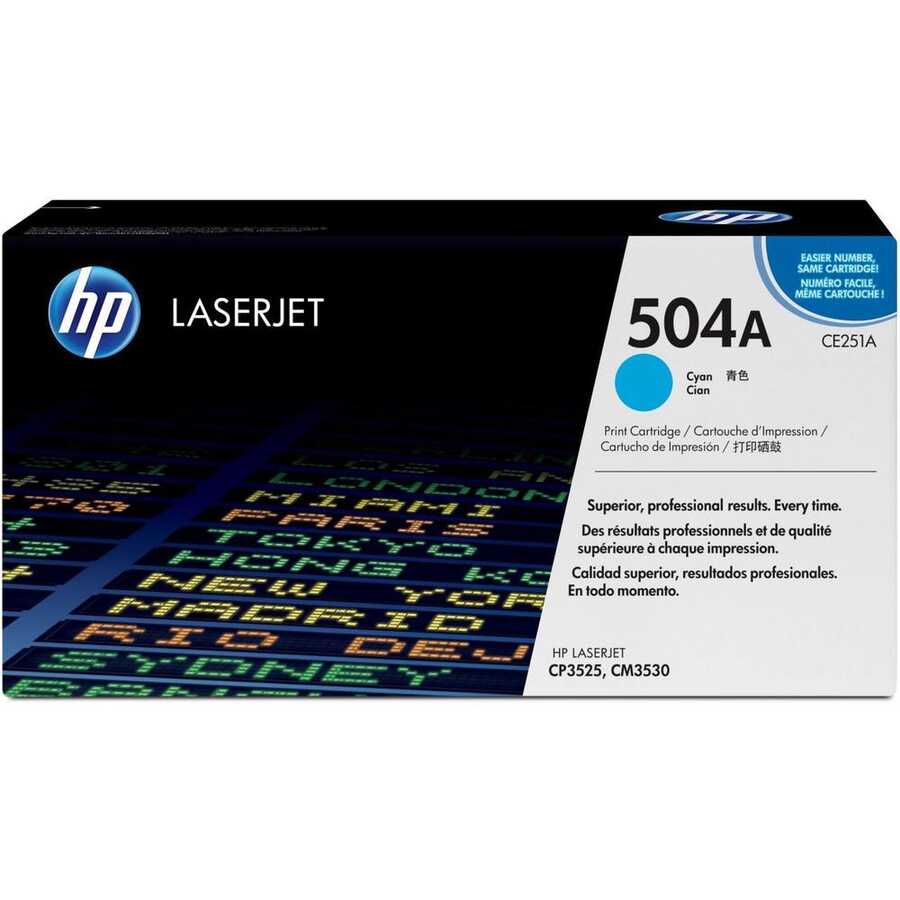 HP CE251A (504A) Cyan Original Toner - CP3525 / CM3530
