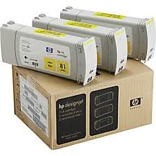HP C5069A (81) 3-pack Yellow Plotter Cartridge - DesignJet 5000 / 5500