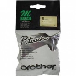 Brother M-821 Black P-Touch Label On Gold 9mm - PT-55 / PT-60 / PT-80