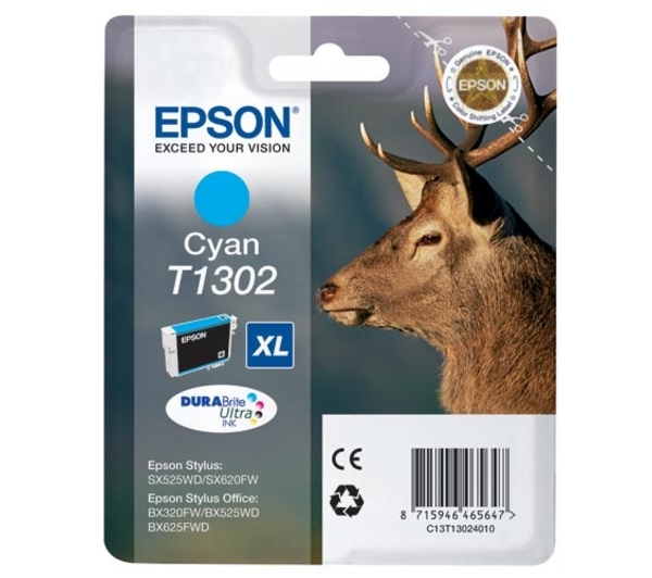 Epson C13T13024020 (T1302) Blau, Originalpatrone.