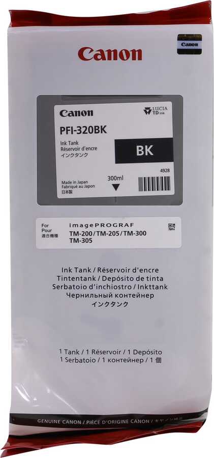 Canon PFI-320BK (2890C001) Black Original Cartridge - TM-200 / TM-205 (Ex)