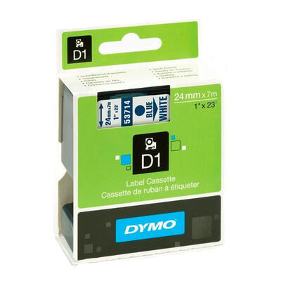Dymo D1 53714 Beyaz Mavi Yedek Şerit 24mm x 7m - S