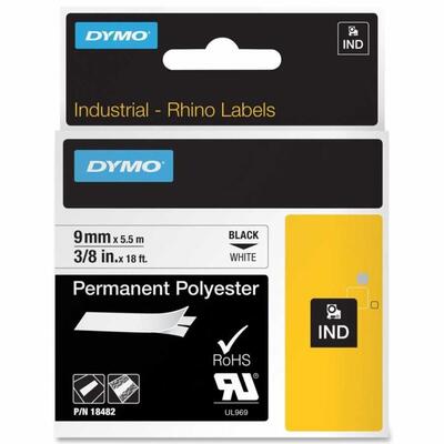 Dymo Rhinopro 18482 Weiß-schwarz 9mm x 5.5m Polyest