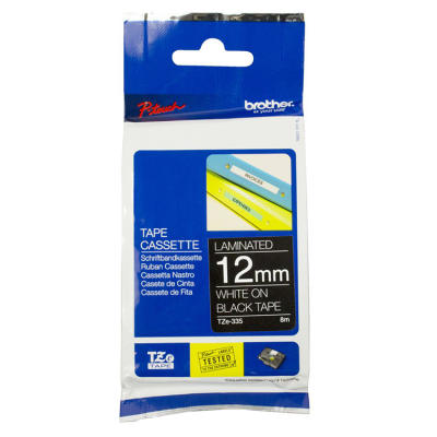 Brother TZE-335 (12MM) Black Laminated Label