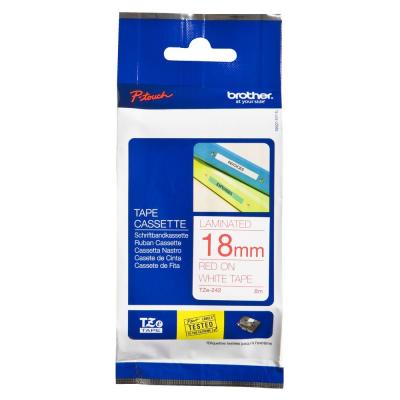 Brother TZE-242 (18MM) Red Laminated Label