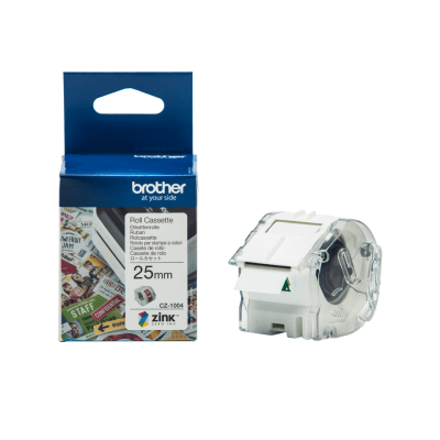 Brother CZ-1004 Original Color Label Roll 25mm x 5m - VC-500W