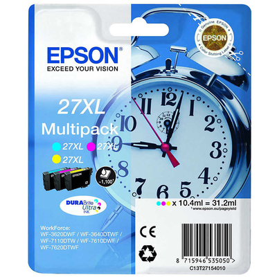 Epson 27XL (C13T27154020) 3 Colors Original Cartridge Advantage Package - WF-2010W (Ex)