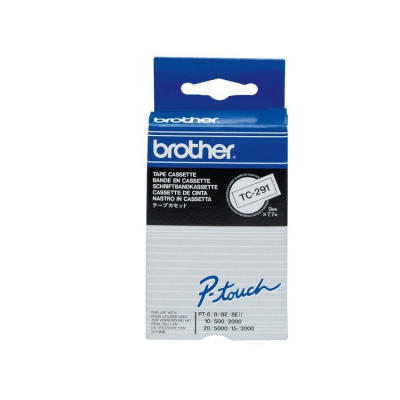 Brother TC-291 White Original Strip - P-Touch 2000