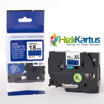 Brother TZE-541 Black On Blue Compatible Label Strip 18mm x 8m - PT-1300