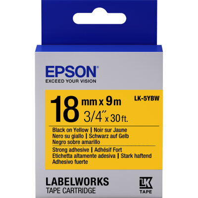 Epson C53S655010 (LK-5YBW) Sarı Üzerine Siyah Orjinal Etiket Şeridi - LW-K400VP