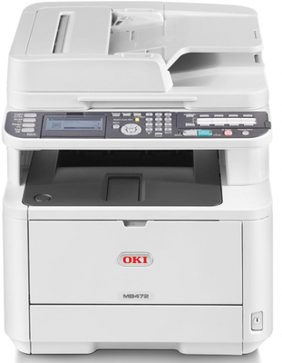 OKI 45762102 (MB472dnw) + Wi-Fi + Network + Scanner + Copier + Fax + Duplex + 33ppm Multifunctional Mono Laser Printer