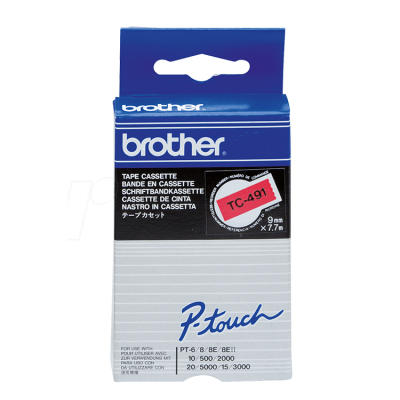 Brother TC-491 Red Original Stripe - PT-15 / PT-20