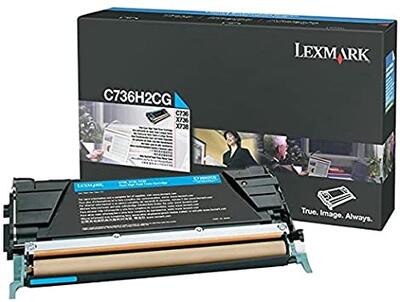 Lexmark C736H2CG High Yield Blue Original Toner Cartridge - X736 / X738