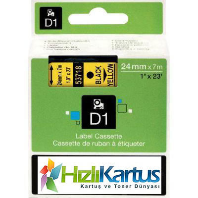 Dymo D1 53718 Sarı Üzerine Siyah Muadil Etiket Şer