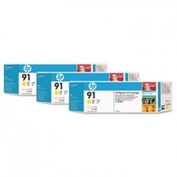 HP C9485A (91) Sarı Orjinal Plotter Kartuş 3lü Pak