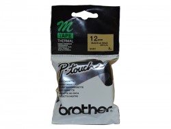 Brother M-831 Black P-Touch Label 12mm On Gold - PT-55 / PT-60 / PT-80