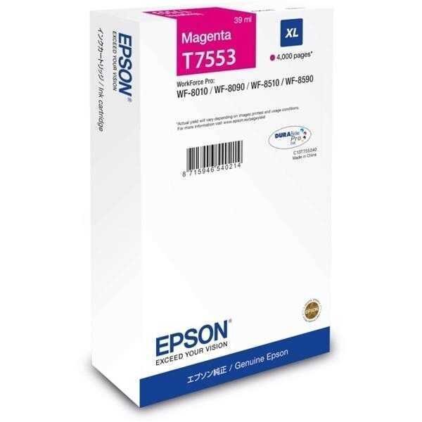 Epson C13T755340 (T7553) XL Orjinal Magenta Cartridge - WF-8010DW / WF-8090 (Without Box)
