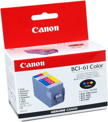 Canon BC-61 (0968A008) Renkli Orjinal Kartuş BJC